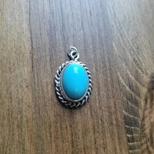 Vintage Sterling Silver 925 Turquoise Pendant